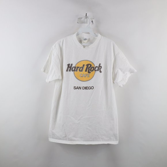 HARD ROCK CAFE Hard Rock Cafe Advertising T-shirt Men's L size cotton white type Vintage Second Hand